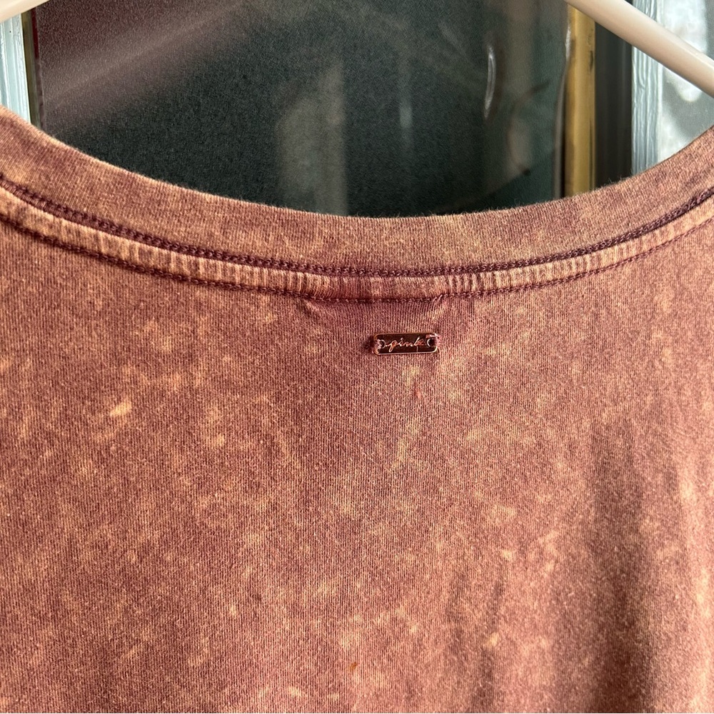 Victoria’s Secret PINK Bodycon Long Sleeve Dress Ruched Side Crew Neck Brown M - Picture 6 of 11